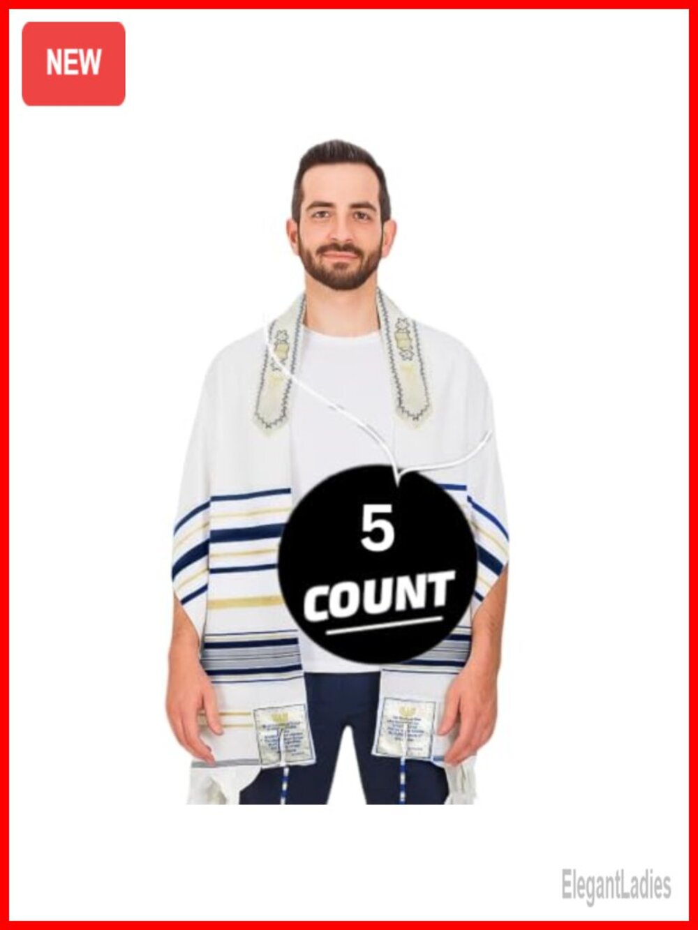 Messianic Prayer Shawl Tallit 72x22 with Bag Card Brochure